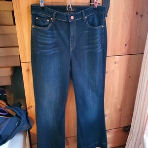 Aritzia The Castings High Rise Flare Dark Wash Jeans Size 32